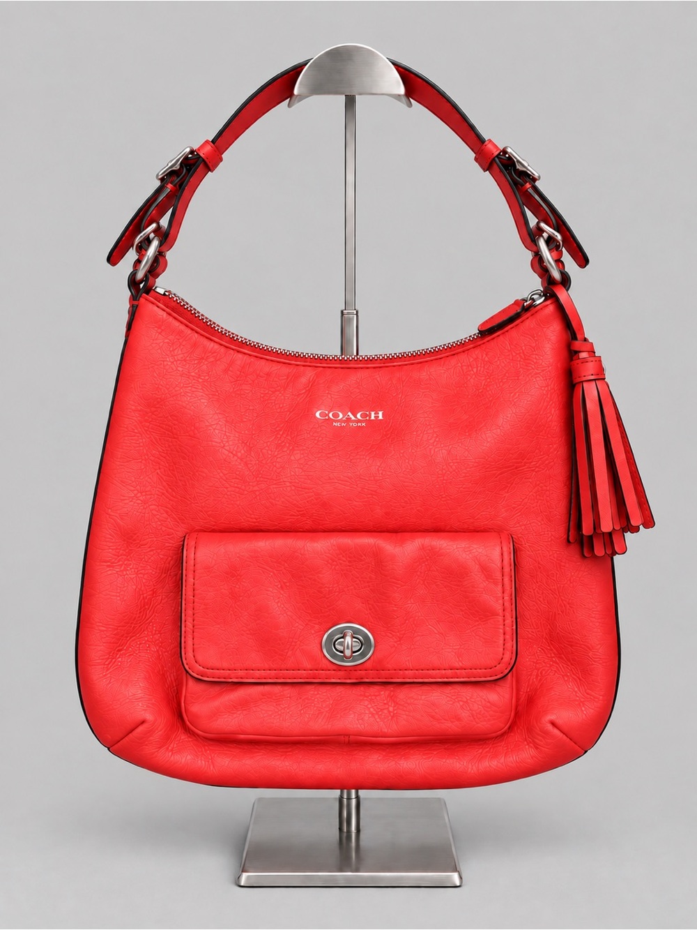 Coach Courtenay Legacy Leather Hobo Bag Coral Red Style #22381